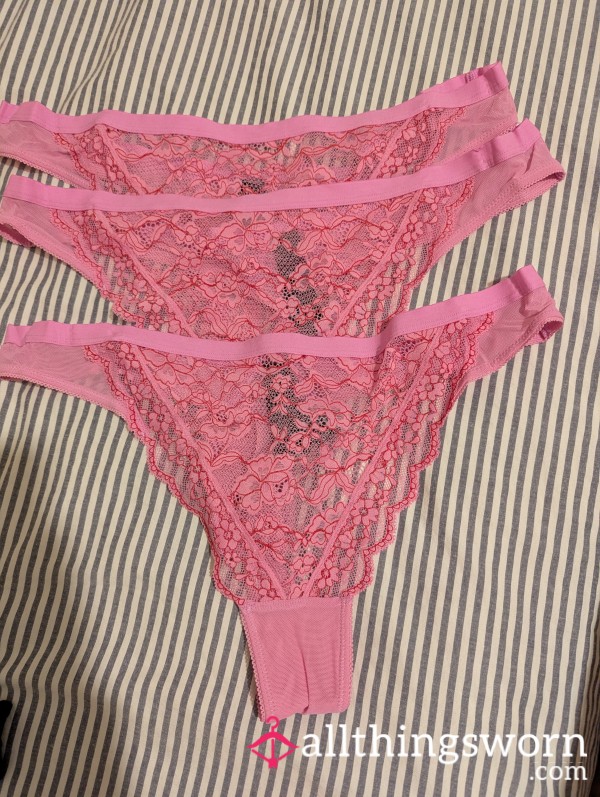 Pink Lace Thongs