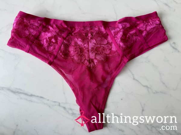 SOLD Pink Lace/Silk Thong