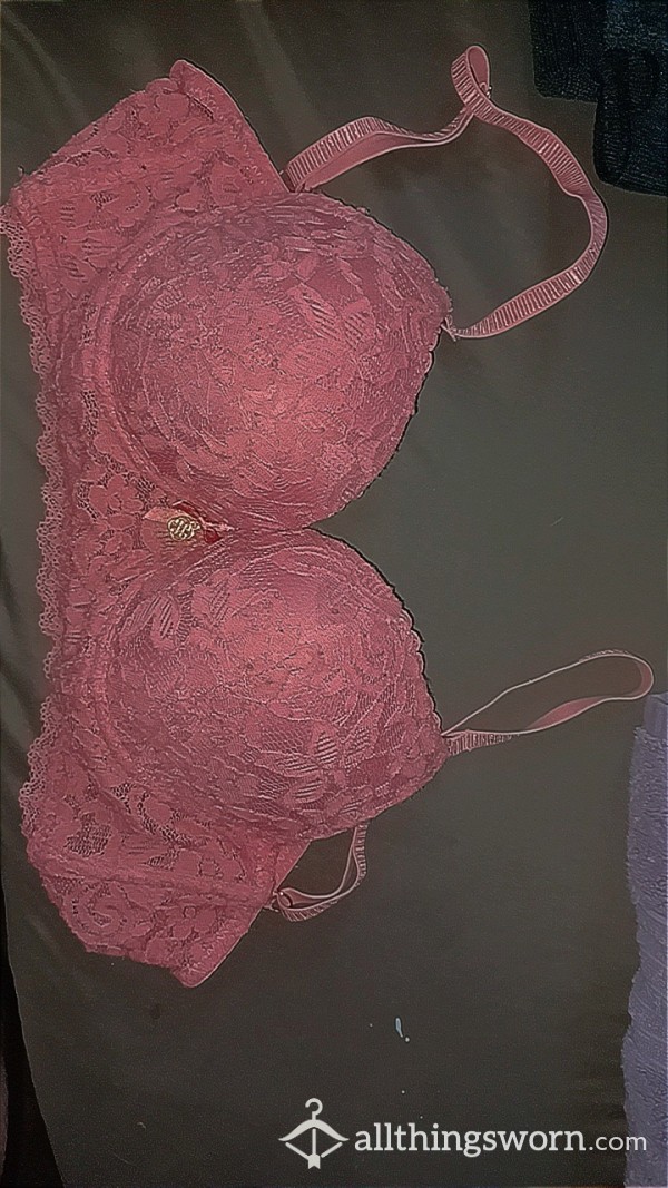 Pink Lacy Push Up Bra