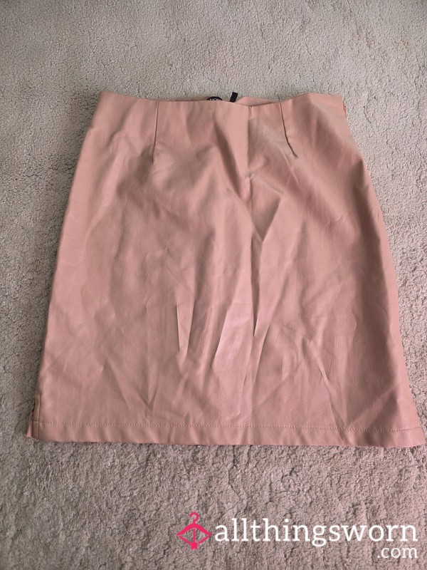 Pink Leather Skirt