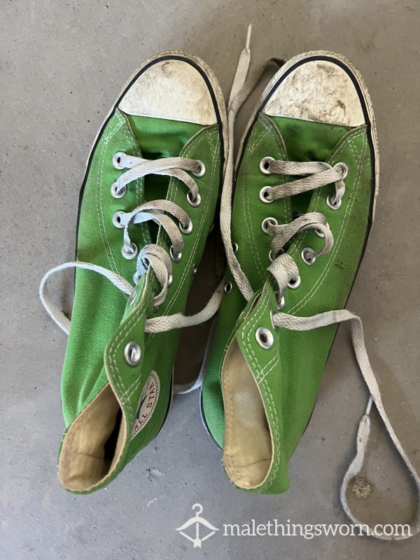 😎MR. BOSS'😎 Green High Top Converses 💚 Size Eur 41