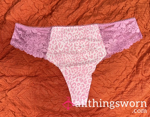 PINK Leopard & Lace Thong 💓🐆