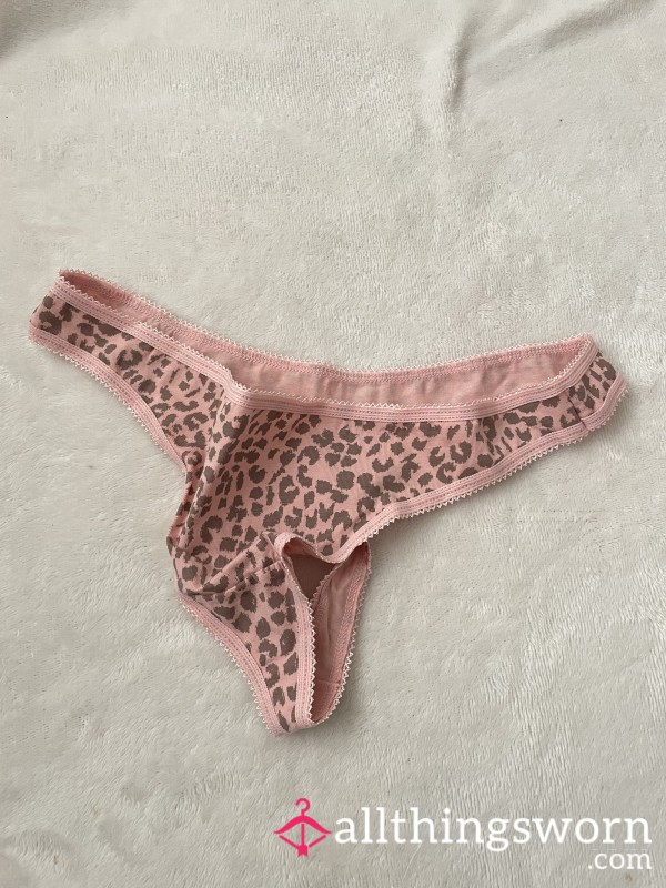 *SOLD* Pink Leopard Printed Cotton Thong