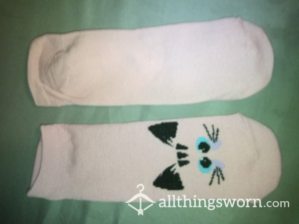 Pink Low Cut Cat Socks