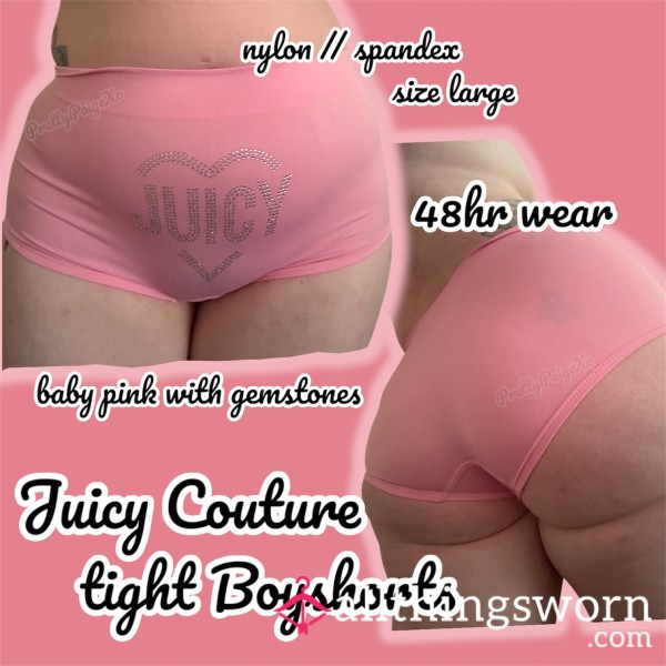 Pink Nylon Boyshorts 💕 Juicy Couture, Size Large 🩷 48hr Wear