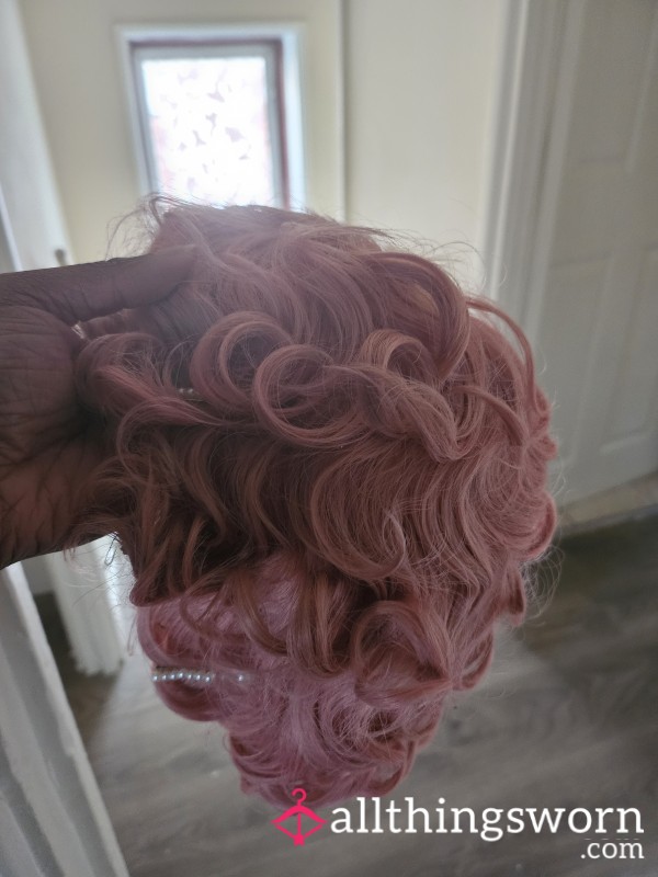 Pink Short Curly Sissy Wig