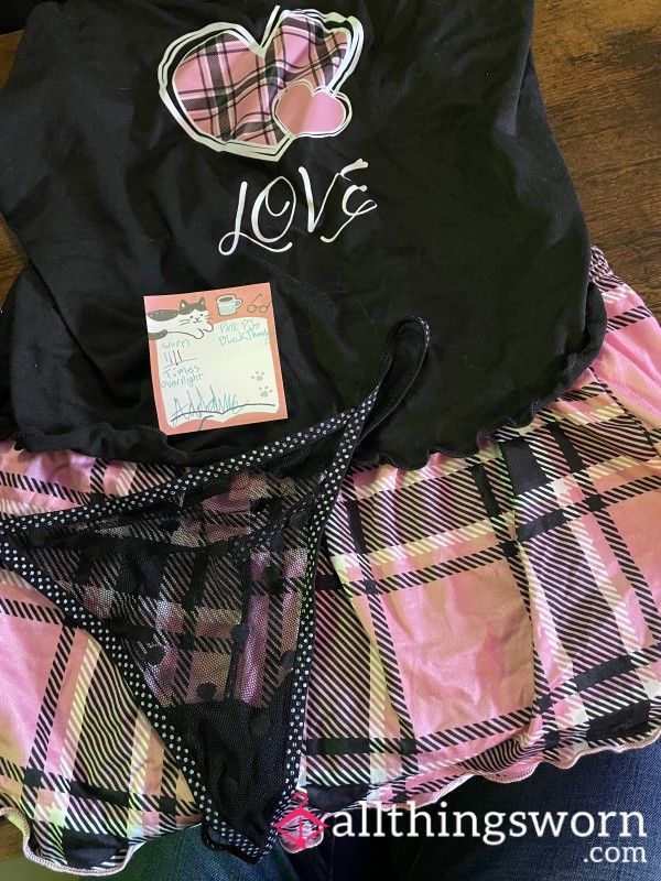 Pink Plaid Love Pajamas