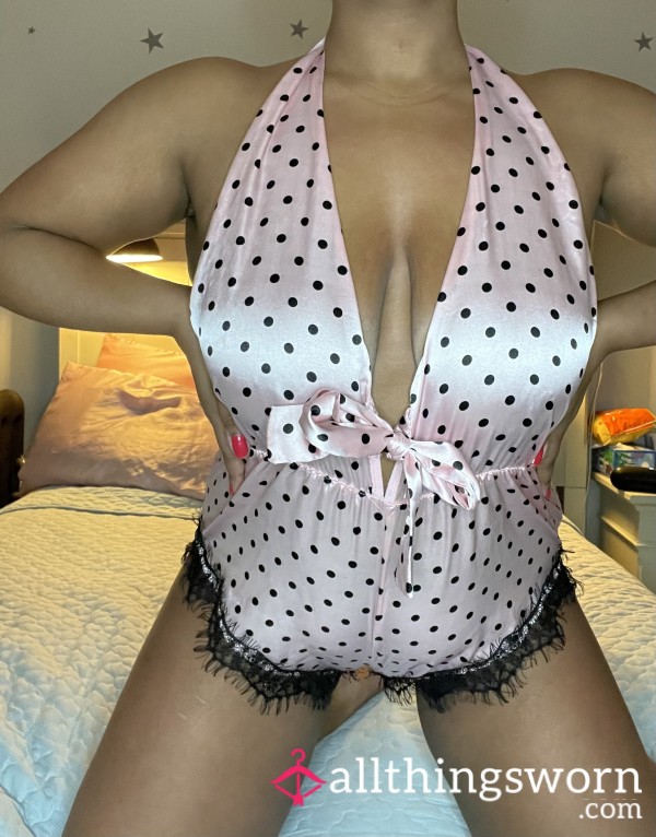 Pink Polka Dot Lingerie Set