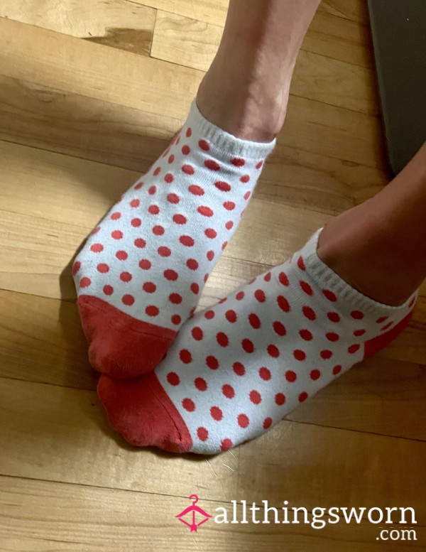 Pink Polka Dot Socks - 48hrs+ Custom Wear