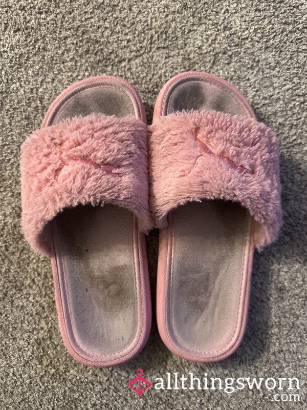 Pink Puma Fluffy Slippers 4YRS