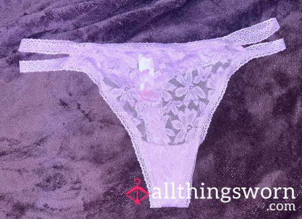 Pink/ Purple Flower Lace Thong