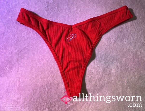 Red Cotton Thong