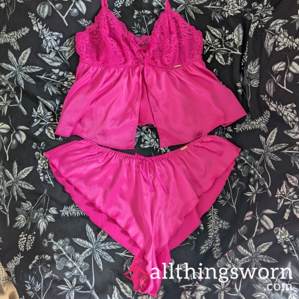 Pink Satin Pajama Set 💖