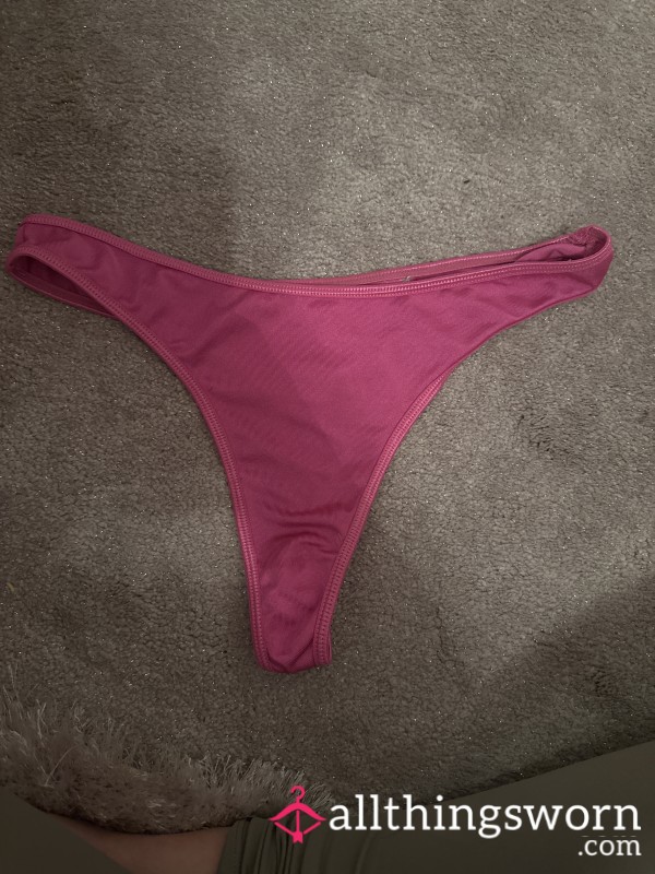 Pink Satin Thong