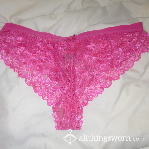 Pink S**y Lace Knickers | 24 Hour Worn | Add-ons Avalible