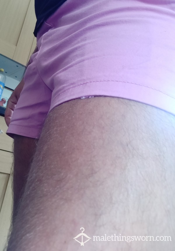 Pink Shorts... Worn Without Underwear