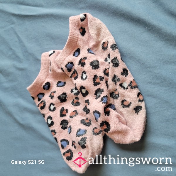 Pink Socks With Multi Color Leopard/Free Shipping❤