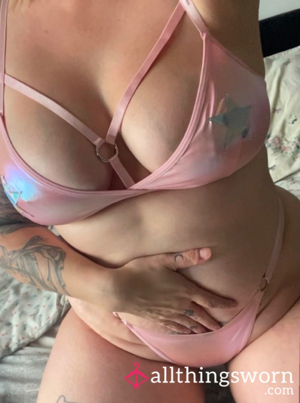 Pink Soft/shiny Lingerie Set