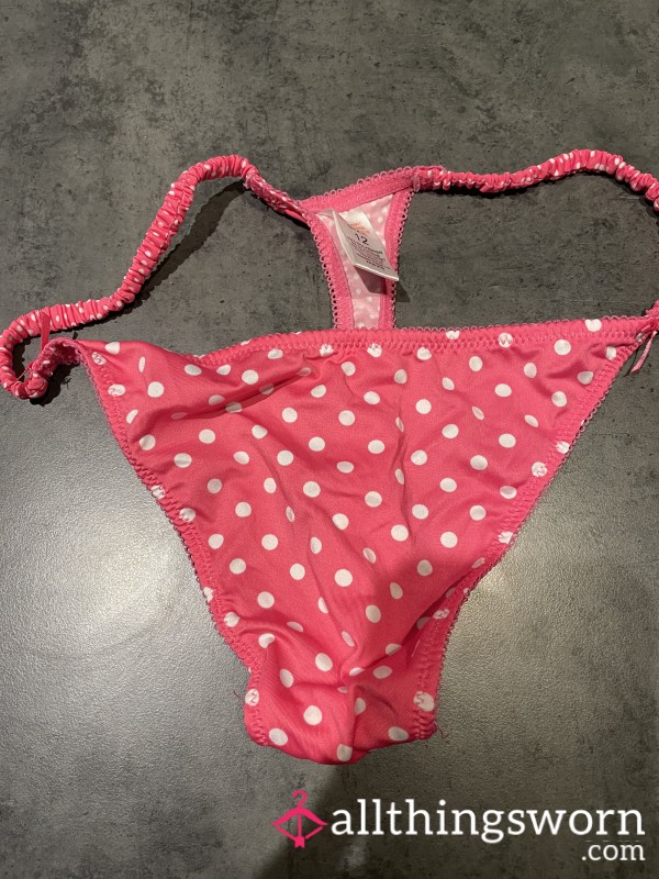 Pink Spotty Thongs