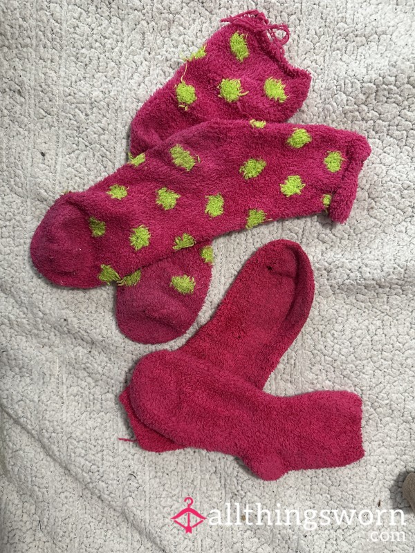 Pink Stiny Fuzzy Sock Set