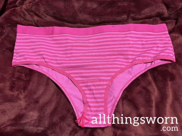 ~PINK STRIPE PATTERN COTTON CHEEKY PANTY~