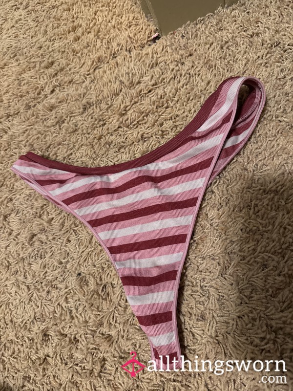 Pink Striped Thong