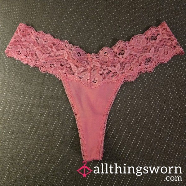 Pink Thong Lace Panties