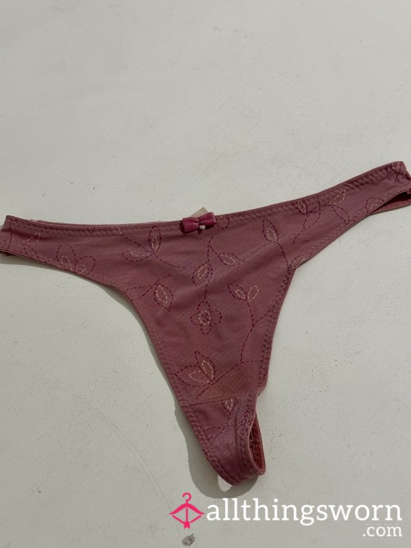 Pink Thongs With Flowers