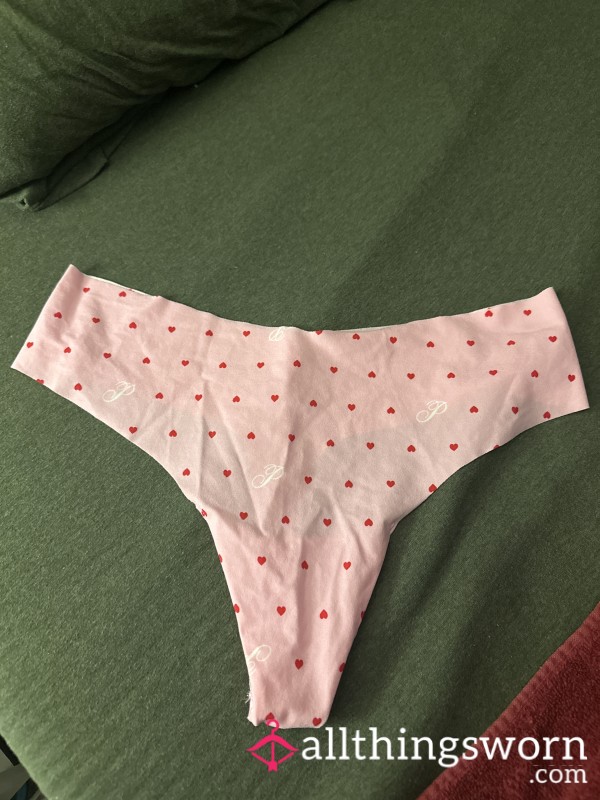 Pink Thongs With Red Hearts