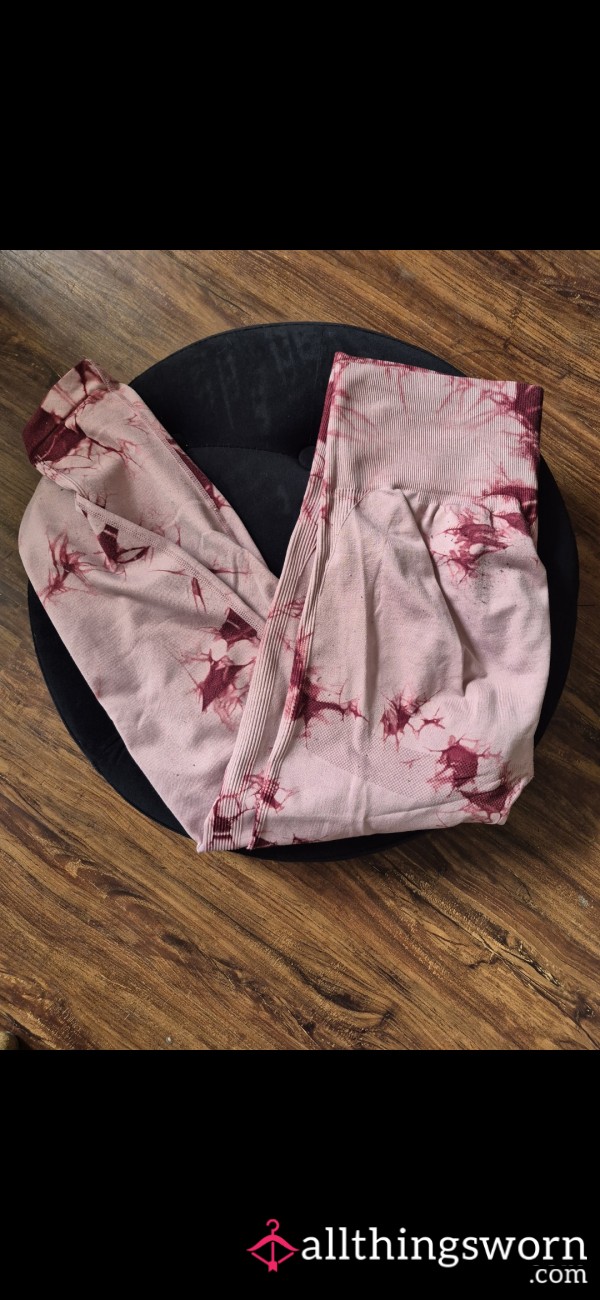 Pink Tie Dye Workout Leggings