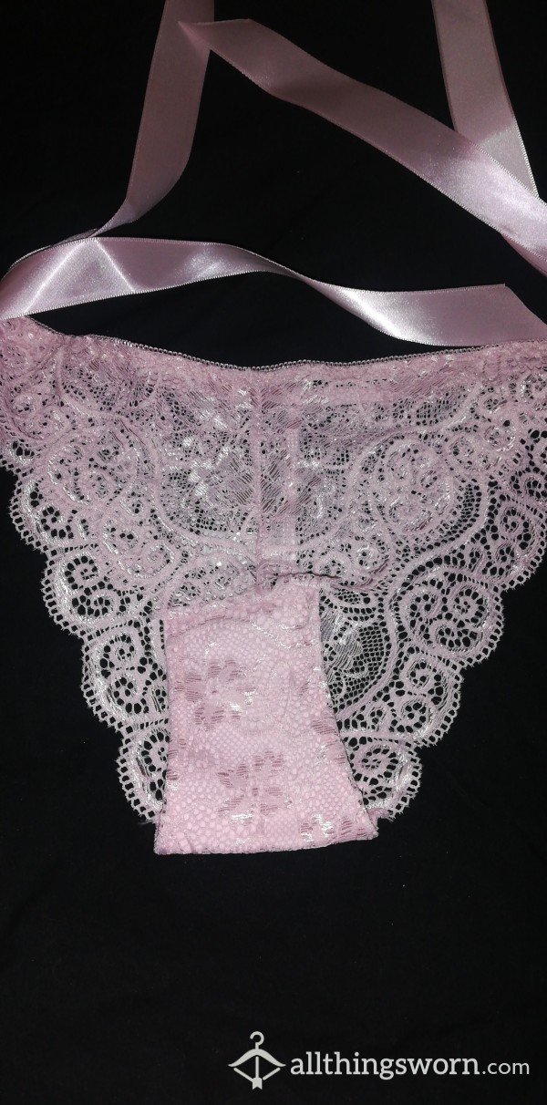 Pink Tie Up Lace Panties