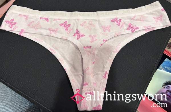 Pink & White Bu*terfly Thong