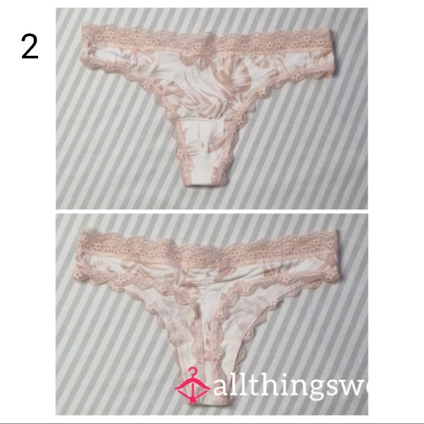 Pink & White Palm Thong