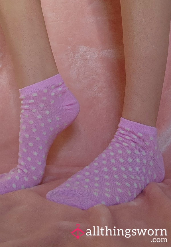 Pink & White Polka Dot Socks