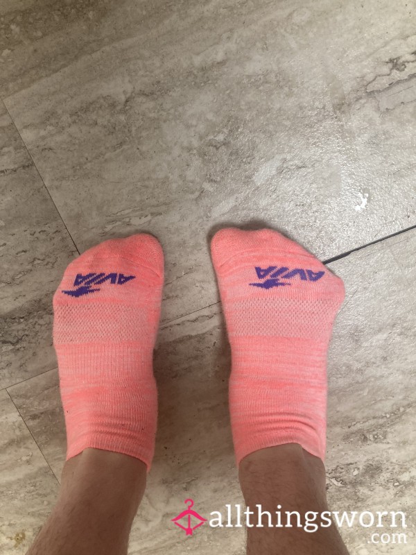 Pink With Purple Logo Avia Ankle Socks