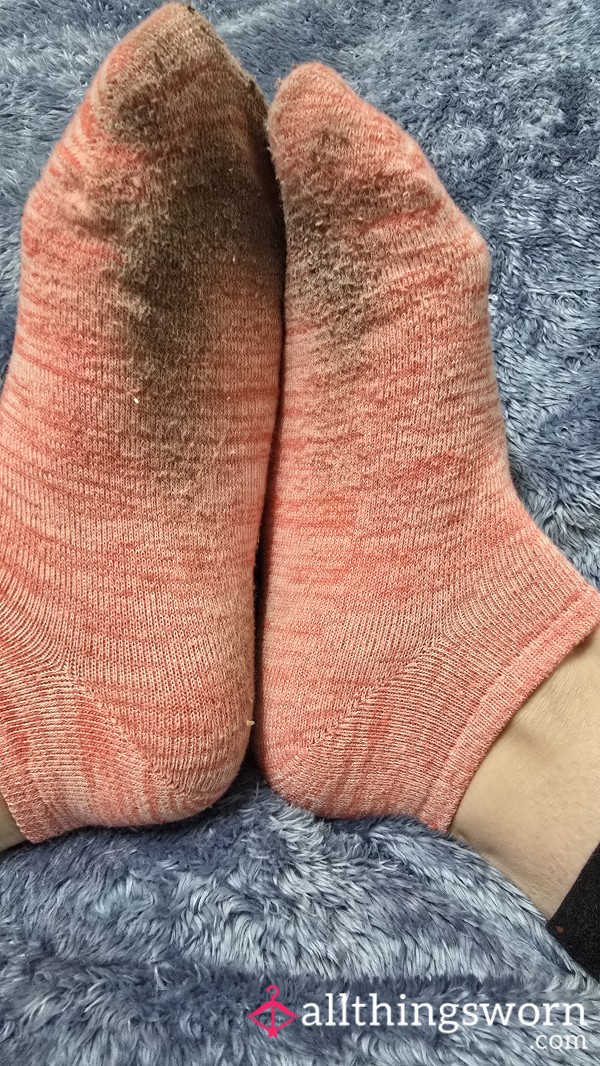 Pink Worn Out Stinky Ankle Socks