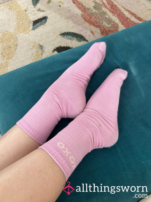 Pink Xoxo High Top Socks Worn