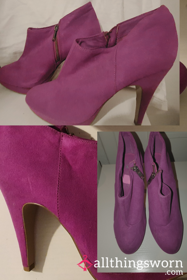 Pinky Purple High Heel Ankle Boot