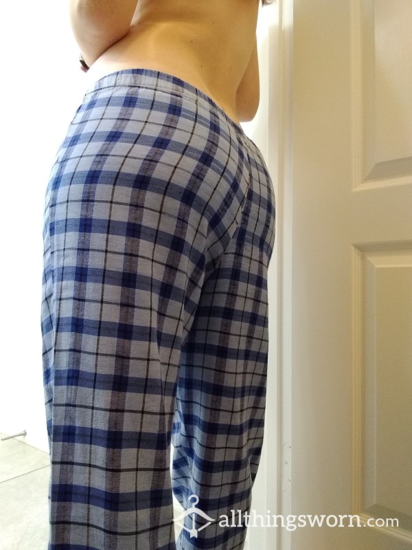 Plaid Blue Pajamas Pants