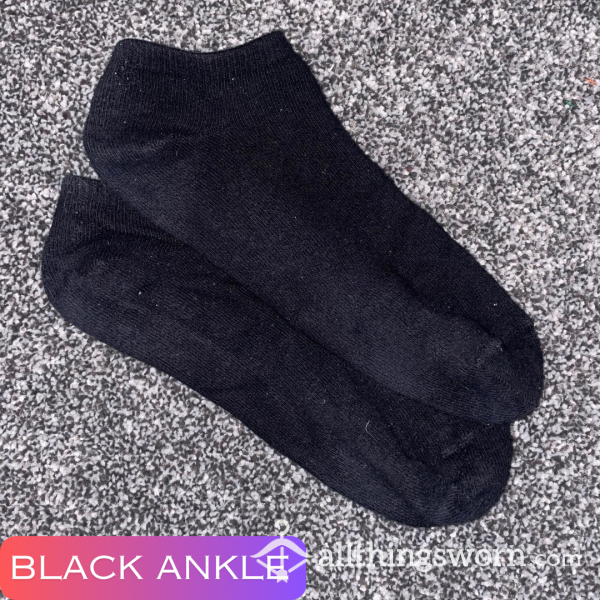 Plain Black Ankle Socks 🖤 2 Day Wear And 1 Workout Included