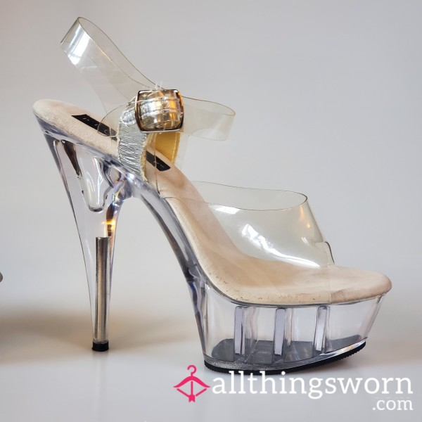 Pleaser Clear Heels - Size 7