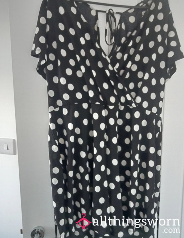 Polka Dot Black And White Playsuit UK Size 20