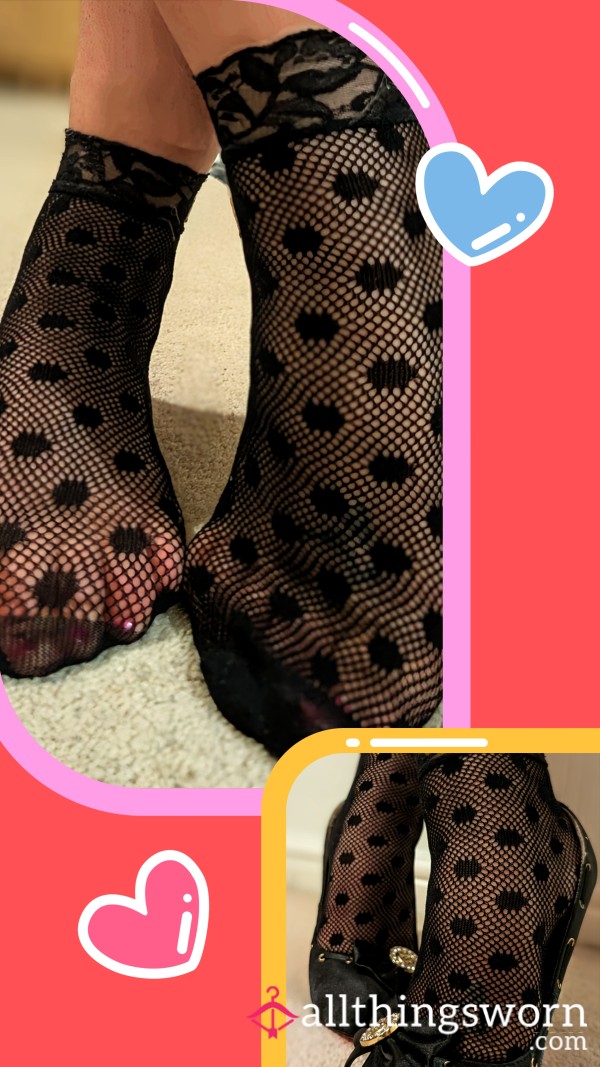 Lace Polka Dot Pop Socks