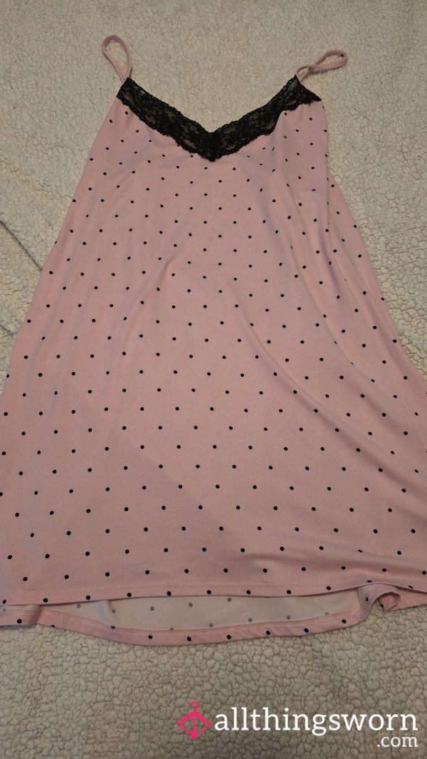 Polka Dot Lacy Nightgown