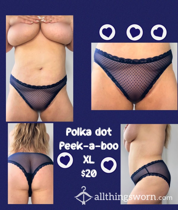 💙🔵 Polka Dot P**k-a-Boo Panty XL 🔵💙