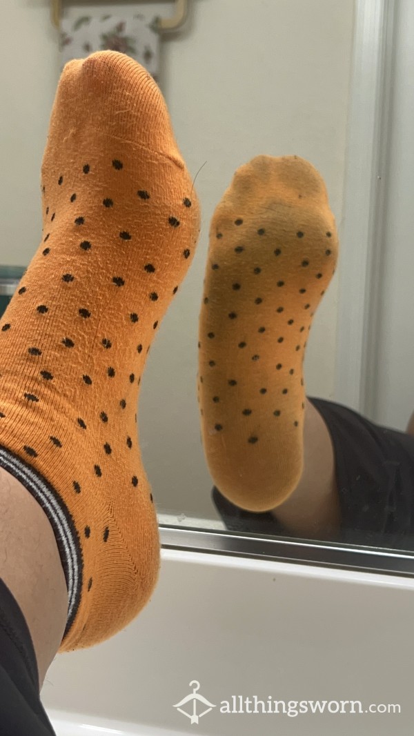 Polkadot Orange Sweaty Socks 😈