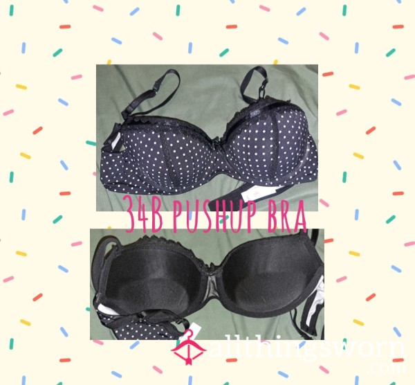 Polkadot Pushup Bra 34B