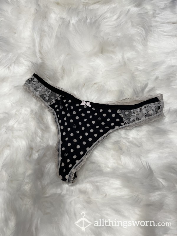 Polkadot Satin Thong