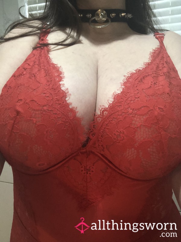 Porn Stars G Cup Red Lingerie Teddy All In One Bodysuit