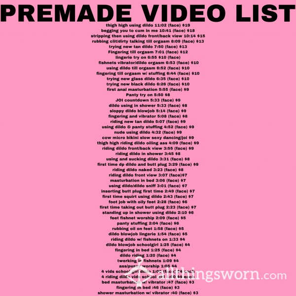 PREMADE VIDEO LIST